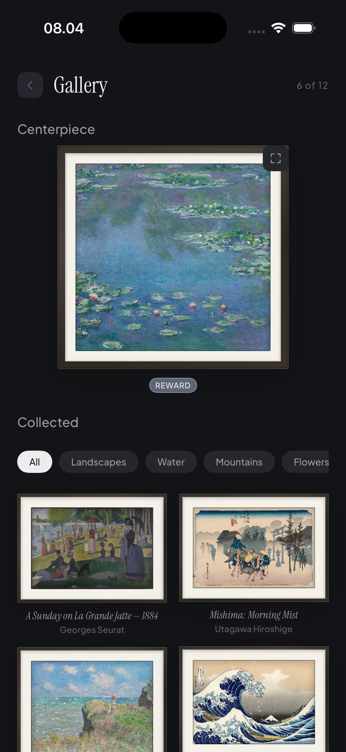 A gallery of real paintings, not badges