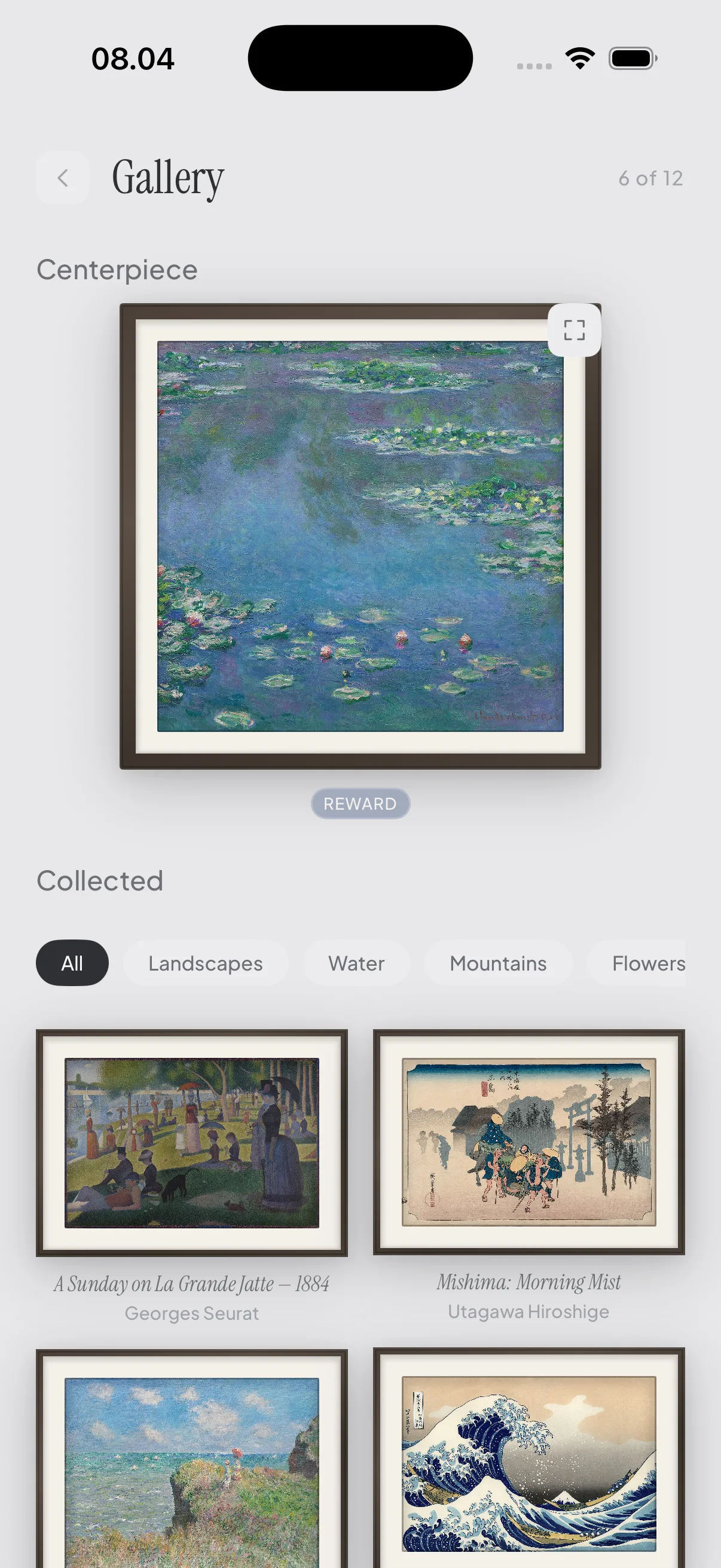 A gallery of real paintings, not badges